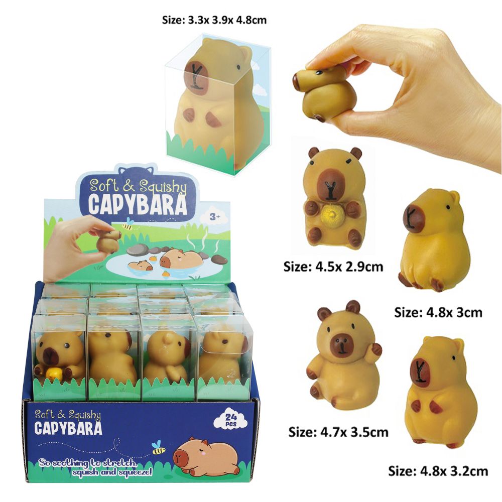 Stretch & Squeeze Capybara 4 Assorted Colours - 47mm