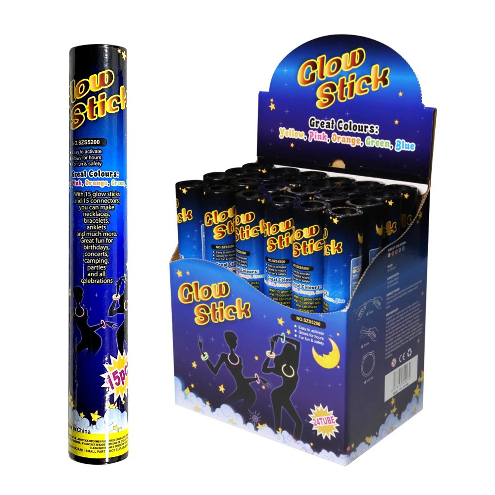 Glow Sticks 15pc Assorted Colours