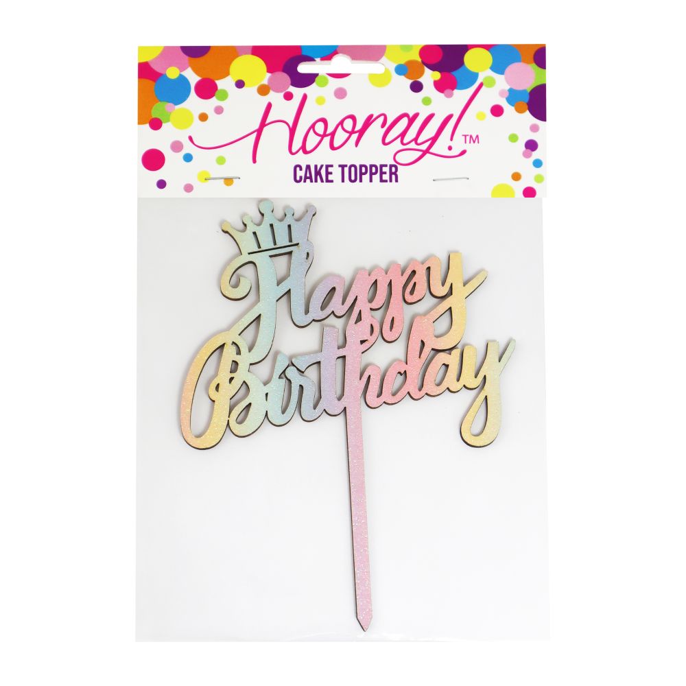 Cake Topper Happy Birthday Colourful Glitter