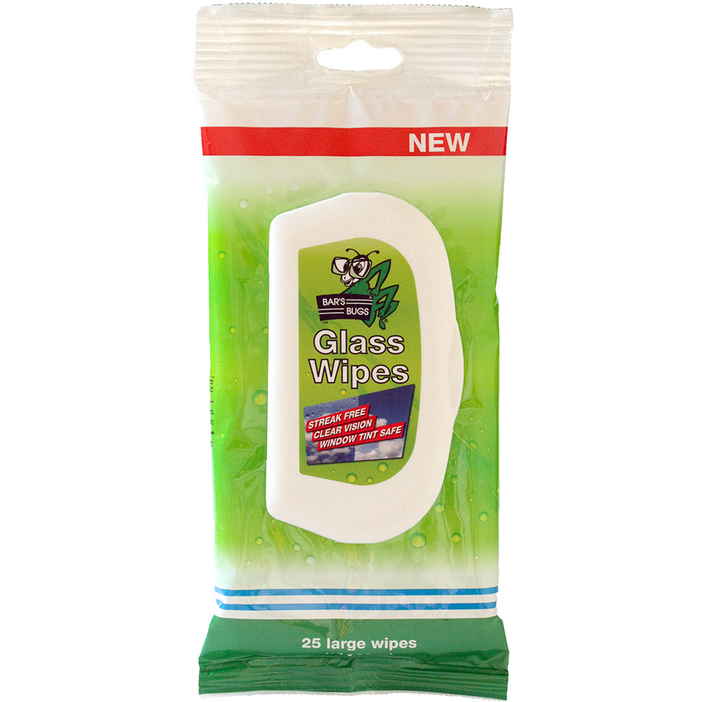 Bars Bugs Glass Wipes 25Pk