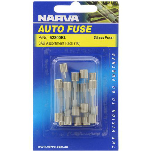 Narva Glass Fuse Asstd 10Pk - 52300BL