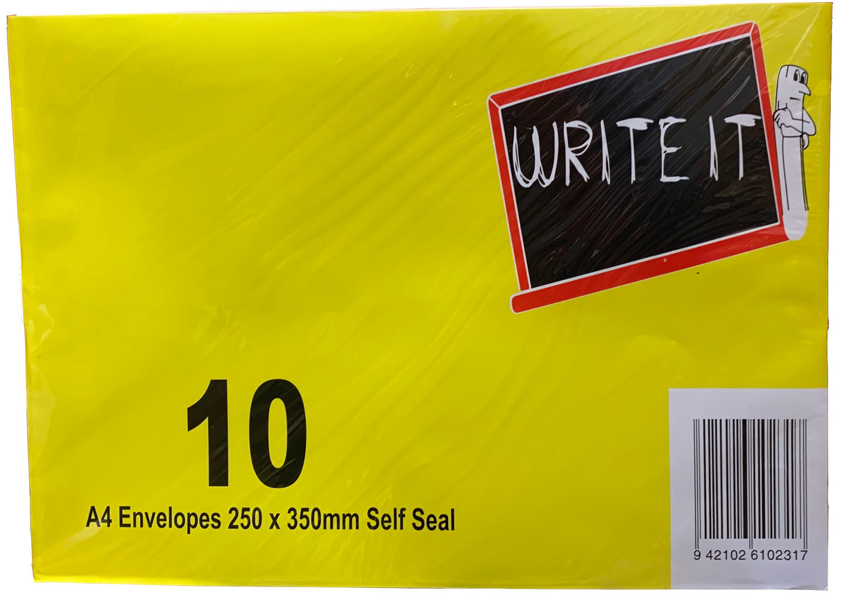 W-it A4 Envelopes 10pk