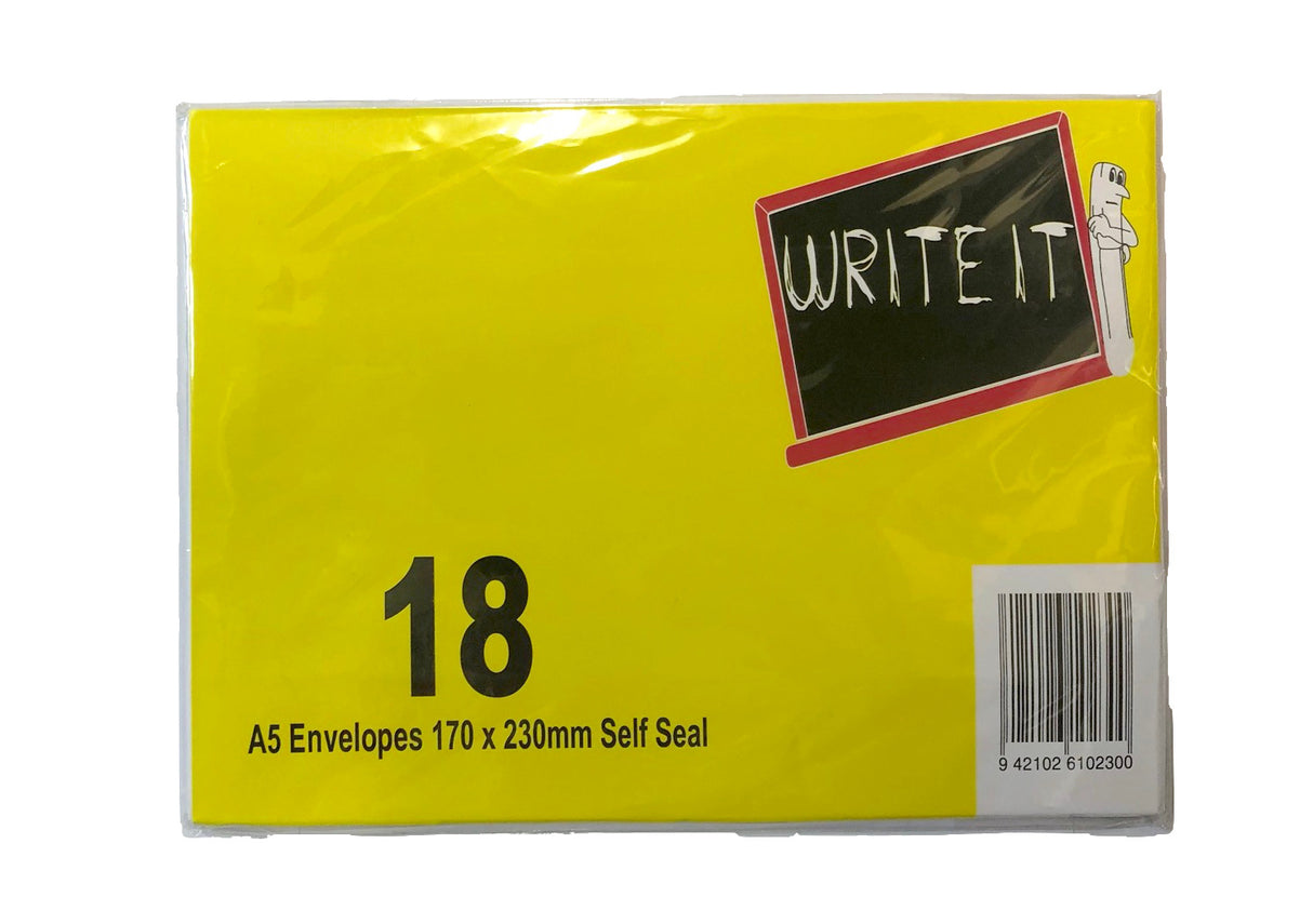 W-it A5 Envelopes 18pk