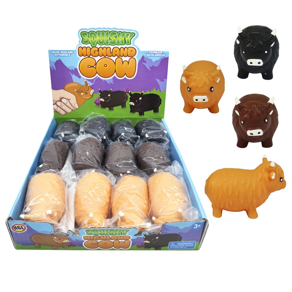 Squeeze Highland Cow 3asst