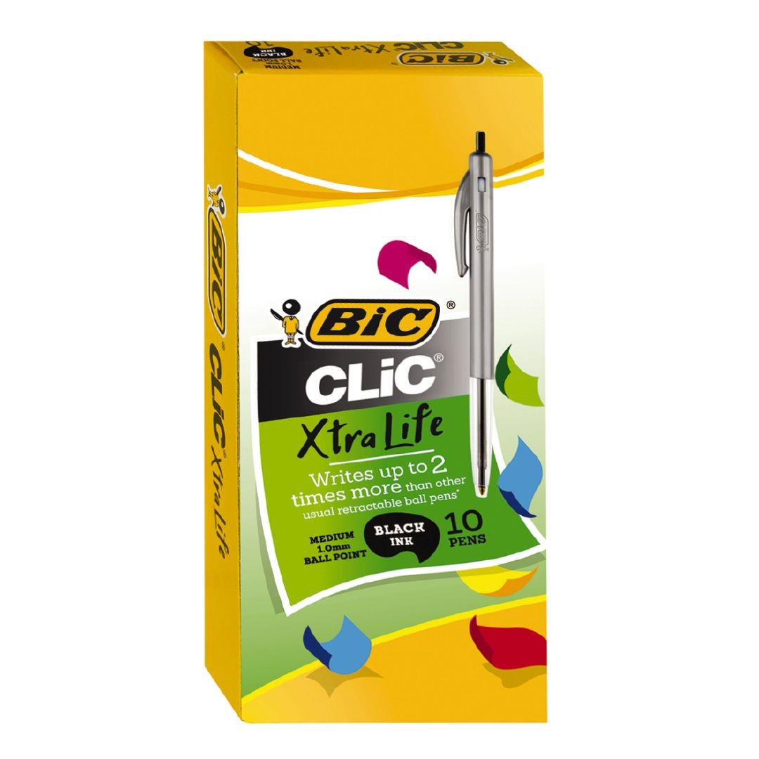 Bic Bx10 Clic Pens - Black