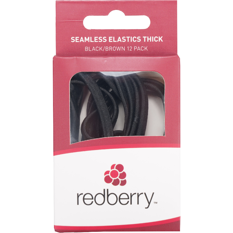 R/B Thick Seamless Elastics - Black/Brown 12pk