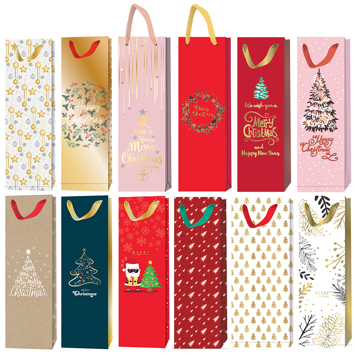 Christmas Gift Bags (Large, 18ct Merry Christmas Assortment) : Amazon.in:  Home & Kitchen